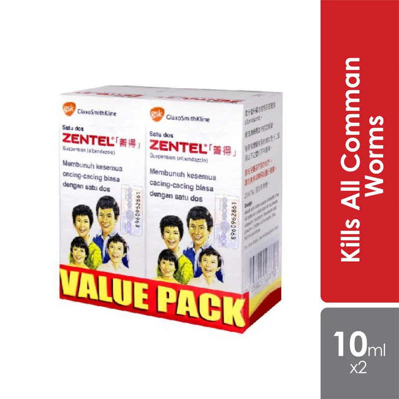 Zentel Suspension 10ml 2s | Treat Various Parasitic Infections