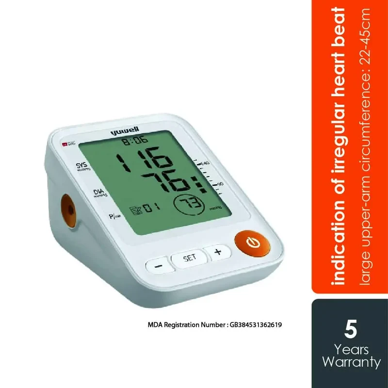 Yuwell Blood Pressure Monitor YE650A | Large Arm Cuff