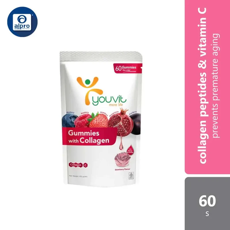 Youvit Beauty Collagen Gummies Strawberry | 60s