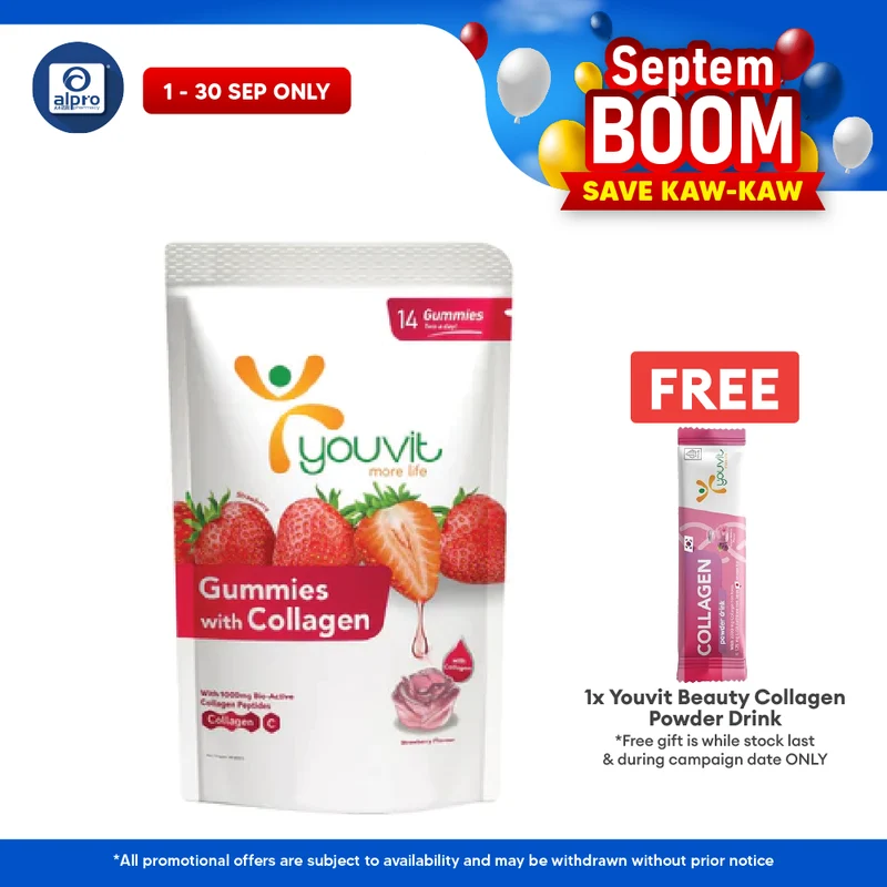 Youvit Beauty Collagen Gummies Strawberry | 14s