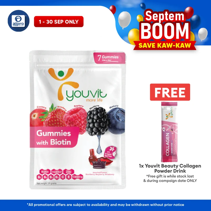 Youvit Beauty Biotin Gummies Mix Berry | 7s