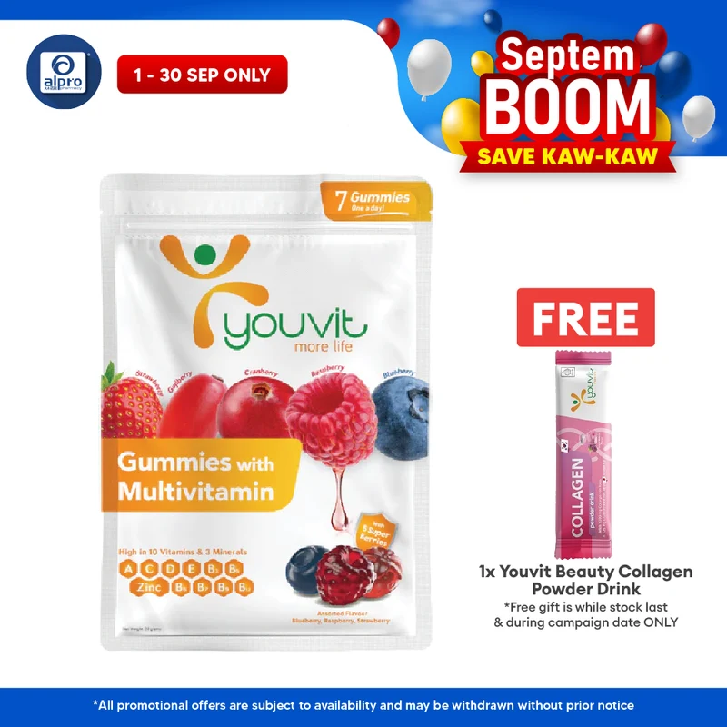 Youvit Adults Multivitamin Gummies Mix Berry | 7s