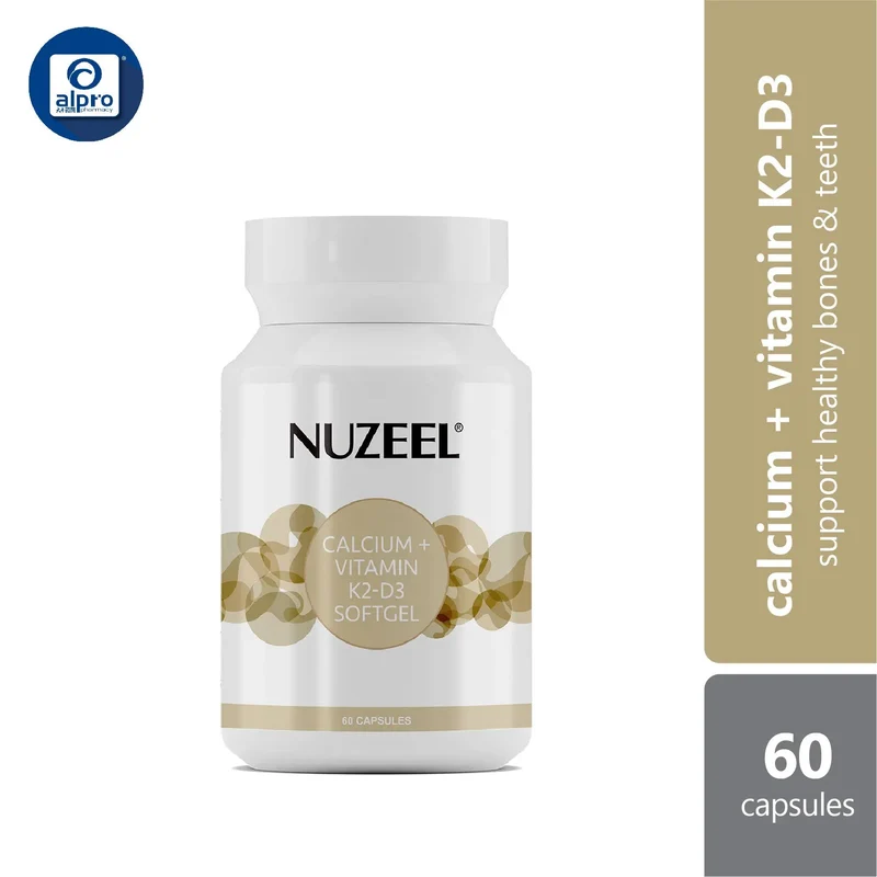 Nuzeel Liquid Calcium With D3 & K2 60s | Support Healthy Bones & Teeth