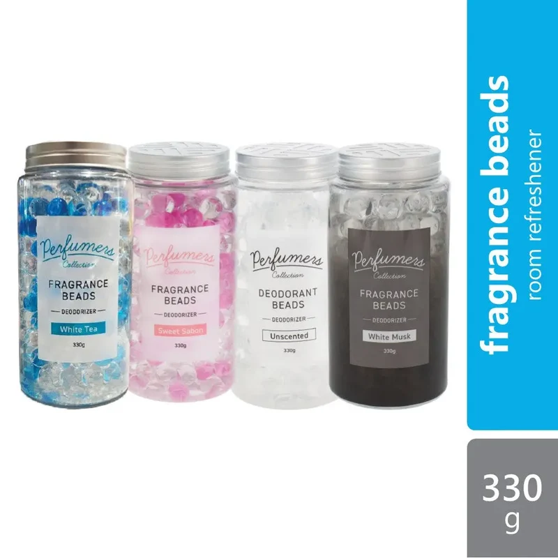 S Select Perfumer Fragrance Beads Deodorizer 330G (Unscented, Sweet Sabon, White Tea, White Musk)