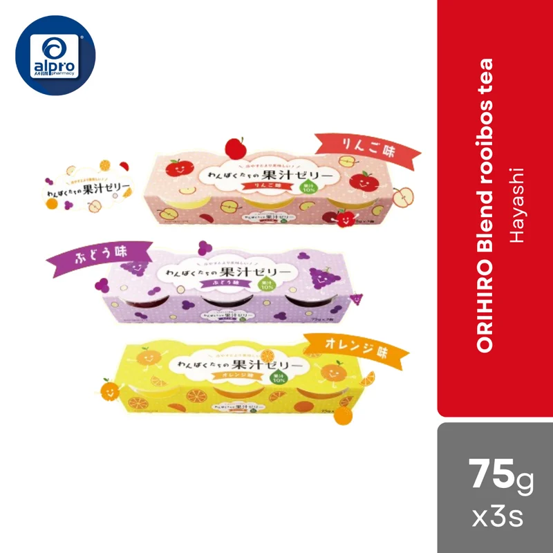 Wanpaku Tachino Fruit Juice Jelly 75gx3s | (Apple/Grape/Orange)