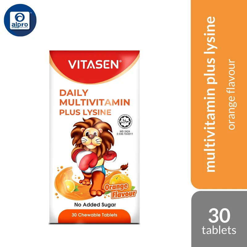 Vitasen Daily Multivitamin Plus Lysine (Chocolate / Orange) 30S | Improve Appetite
