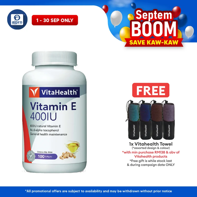 Vitahealth Vitamin E 400IU 100s | Skin Firming & Brightening
