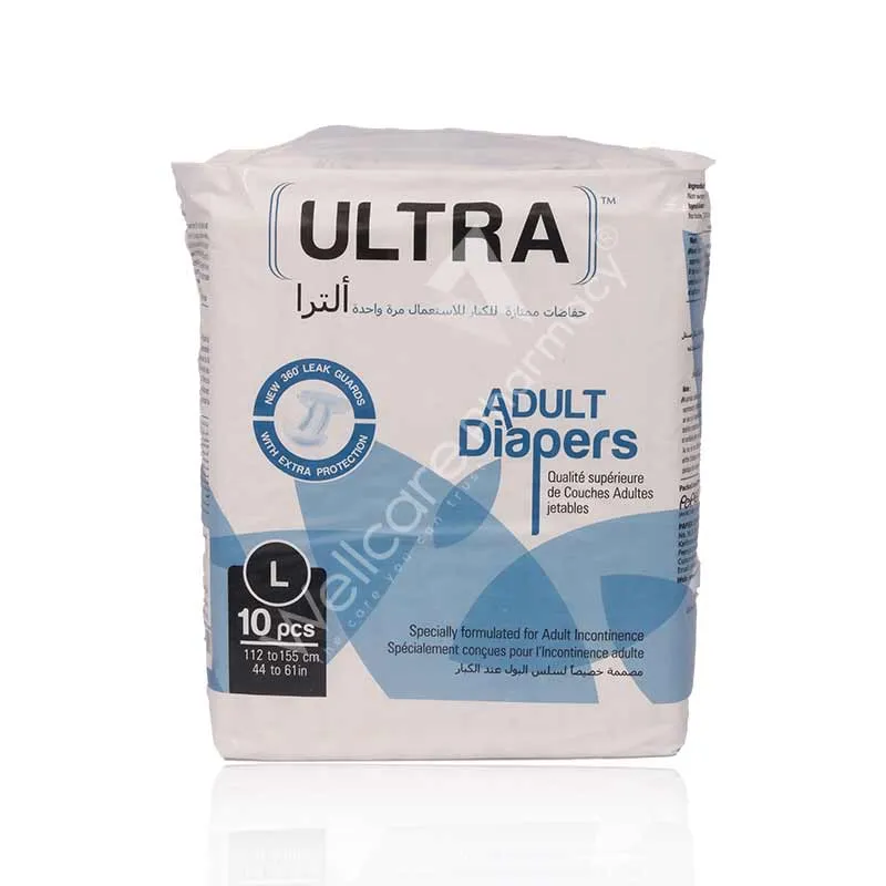 Ultra Adult Diapers Large 112-155cm 10'S