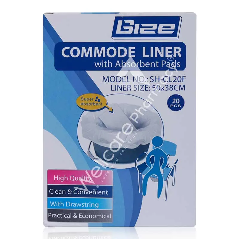 Commode Liner With Absorbent Pads 50x38cm 20'S