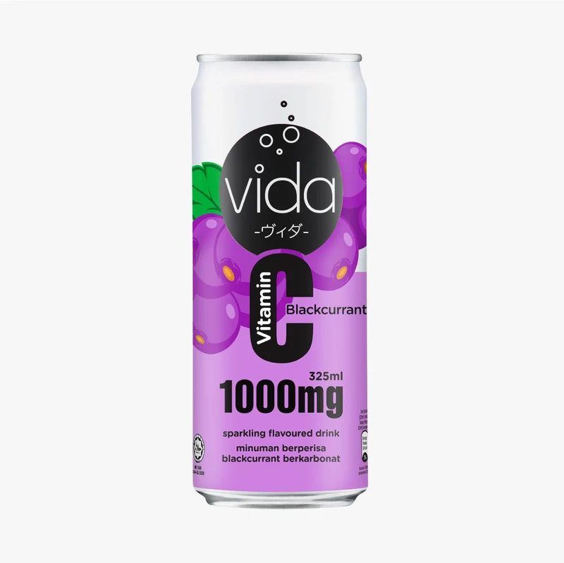 Vida C Blackcurrant 325ml 1s | Vitamin C Sparkling Drinks