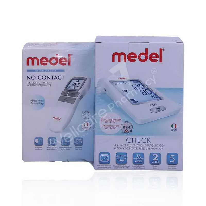 Medel Check Automatic B/P Monitor + Medel Non Contact Forehead Thermometer