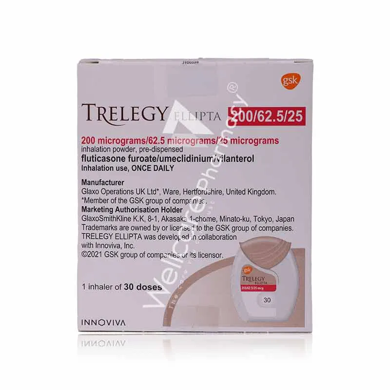 Trelegy Ellipta 200/62.5/25mcg Inhaler 30 Dose1'S