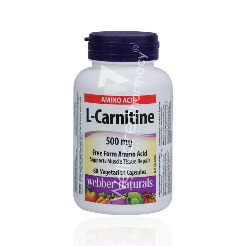 Webber Naturals L-Carnitine 500mg Capsules 60'S