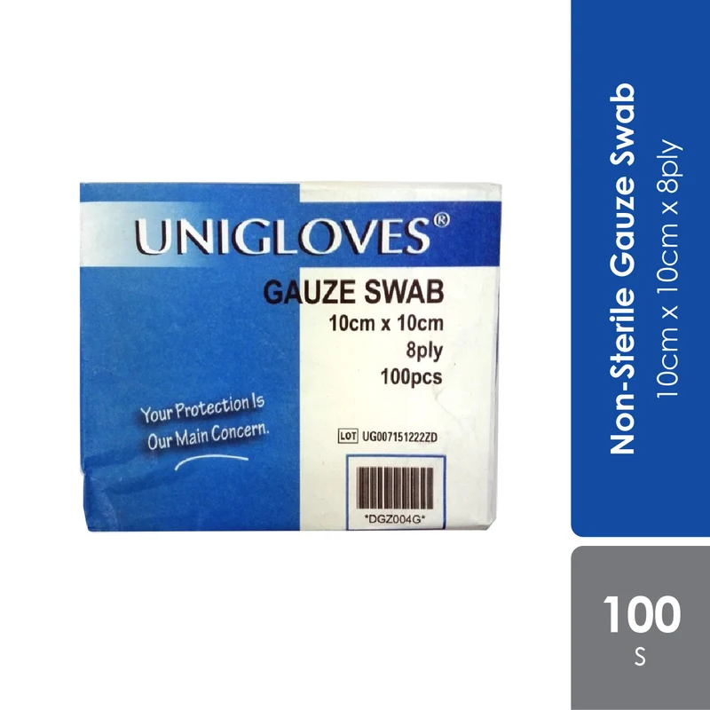 Unigloves Gauze Swabs 10cm x 10cm x 8ply 100s