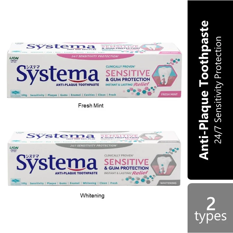 Systema Sensitive &gum Protection Toothpaste 100g ( Fresh Mint \ Whitening ) | 24/7 Sensitivity Protection