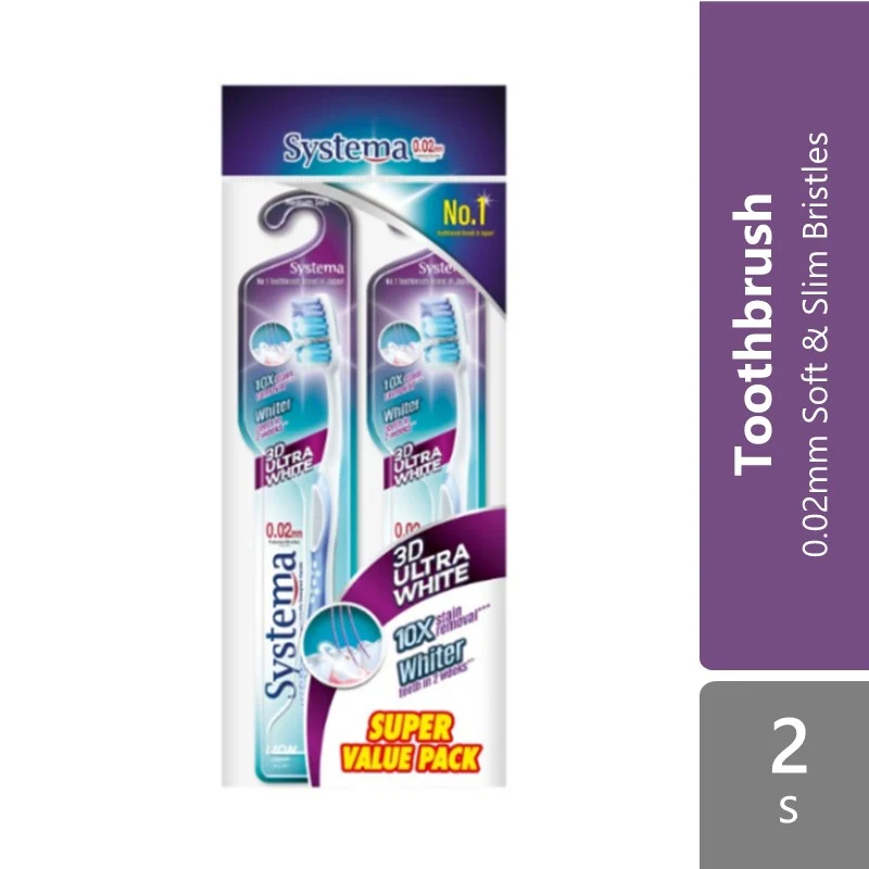 Systema Toothbrush 3d Ultra White 2s | 0.02mm Soft & Slim Bristles
