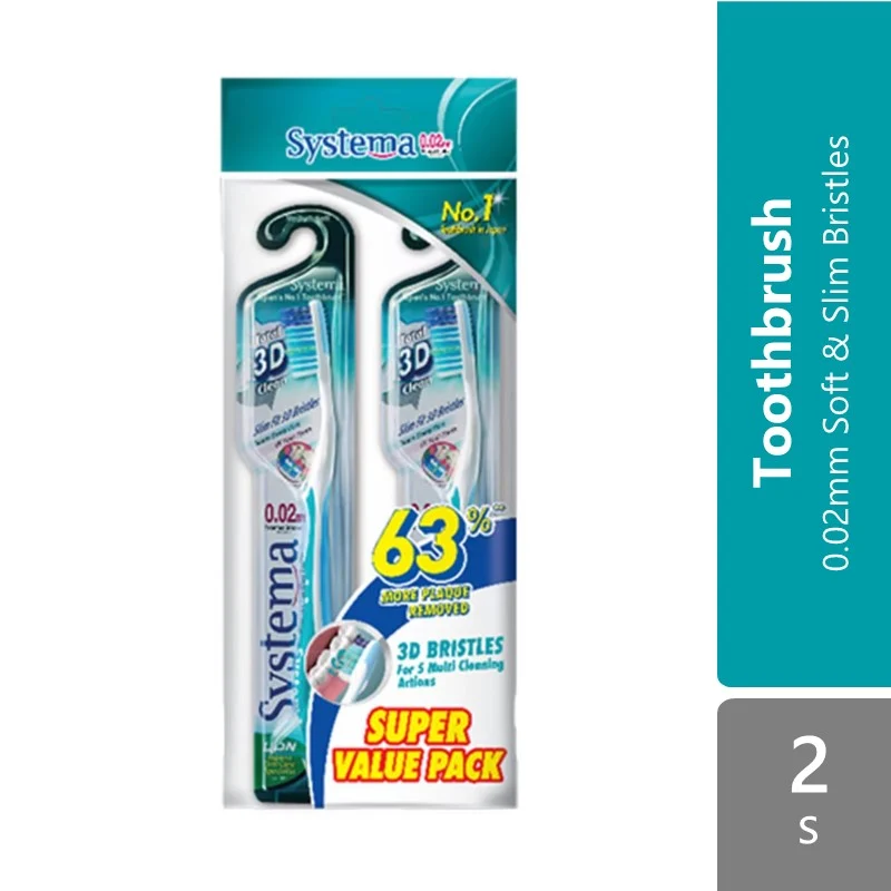 Systema Tootbrush 3d Clean 2s | 0.02mm Soft & Slim Bristles