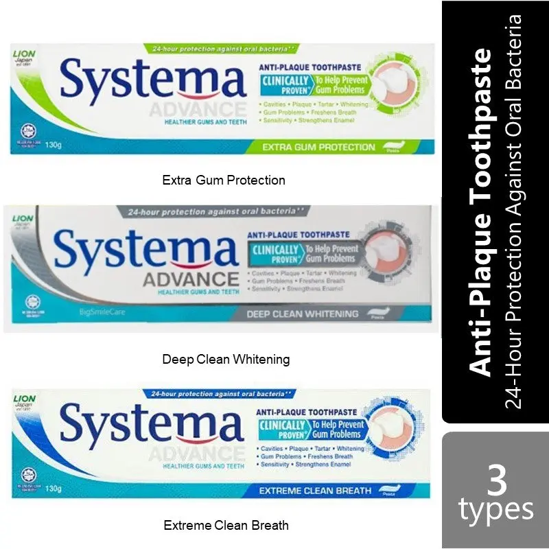 Systema Advance Tp 130g & 3 Types | 24-Hour Protection Against Oral Care