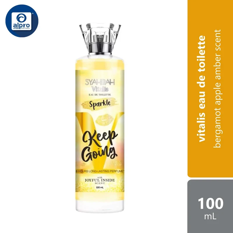 Syahirah Vitalis Eau De Toilette Sparkle Keep Going Light Perfume 100mL | Bergamot Apple Amber Scent
