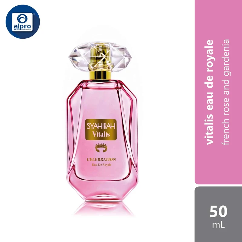 Syahirah Vitalis Eau De Royale Celebration Fragrance 50mL | French Rose and Gardenia