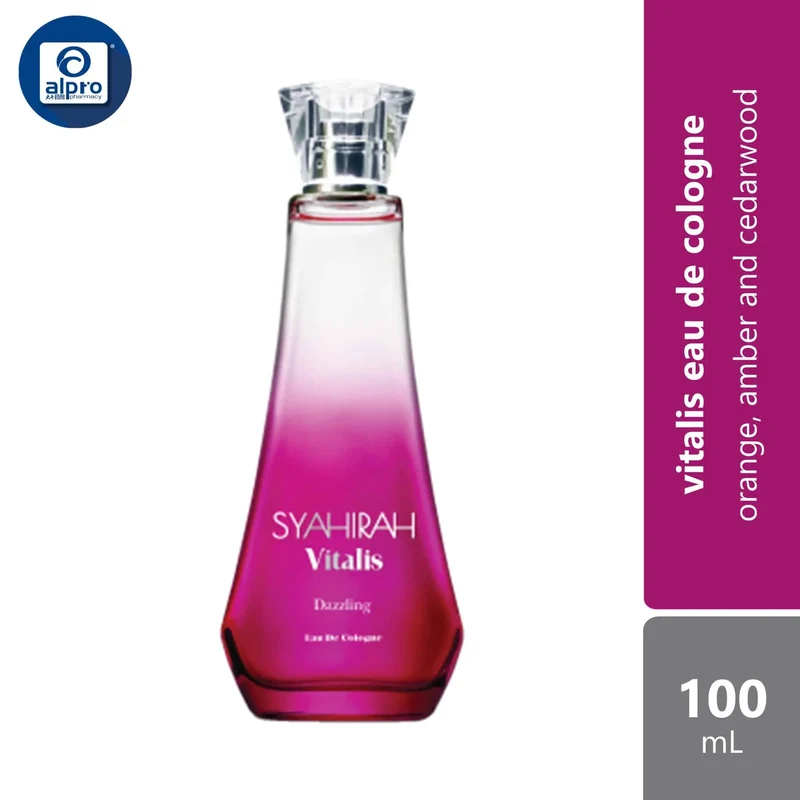 Syahirah Vitalis Eau De Cologne Dazzling Cologne Perfume 100mL | Orange Amber and Cedarwood