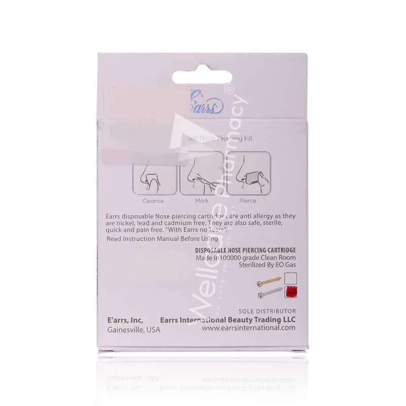 Earrs Epn-201-01s 2mm Crystal Self Nose Piercing Kit Silver