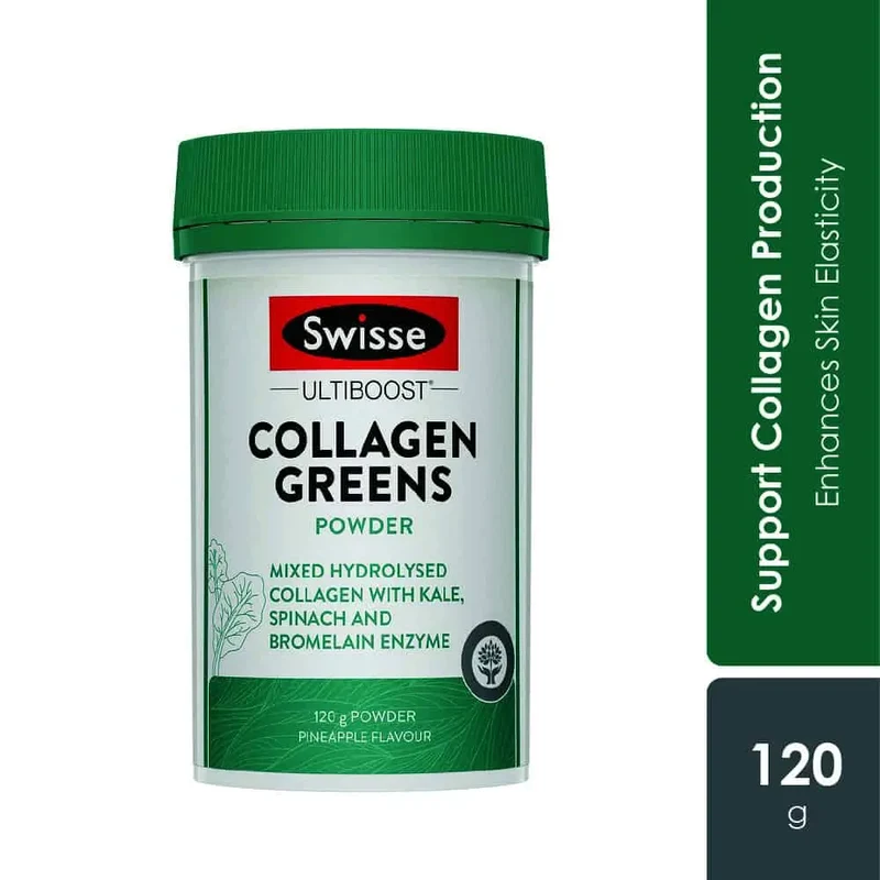 Swisse Ultiboost Collagen Greens Powder 120g | Enhance Skin Elasticity