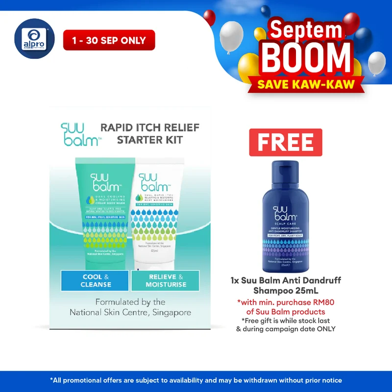 Suu Balm Rapid Itch Relief Starter Kit (wash + Moisturizer)
