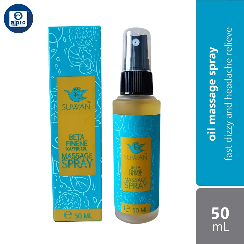 Suwan Beta Pinene Kaffir Oil Massage Spray 50ml | Fast Dizzy and Headache Relieve