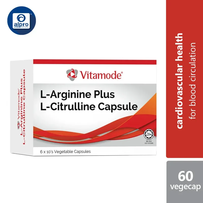 Vitamode L-Arginine Plus L-Citrulline Capsule 6x10s | With Dual Amino Acids For Healthy Body Function