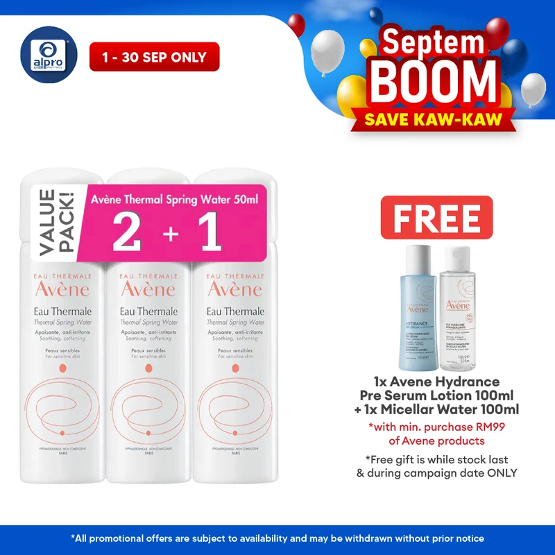Avene Thermal Spring Water 50ml Trio Pack Buy 2 Free 1 | Excellent Source Of Hydration
