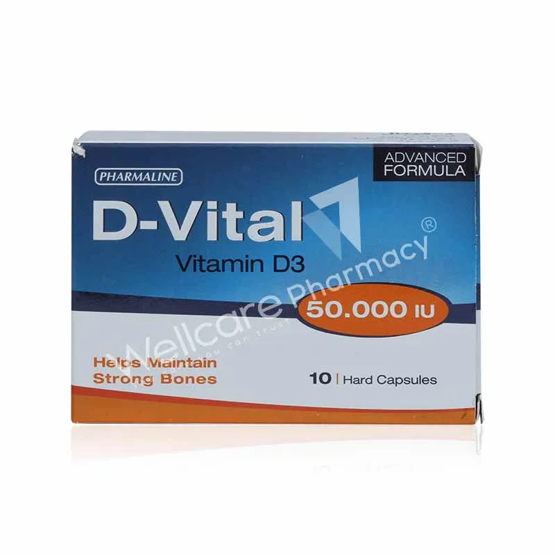 D-Vital Vitamin D3 50,000iu Hard Capsules 10'S