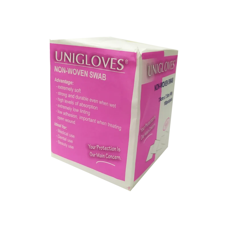 Unigloves Non-woven Swab 7.5cmx7.5cmx4ply 100s