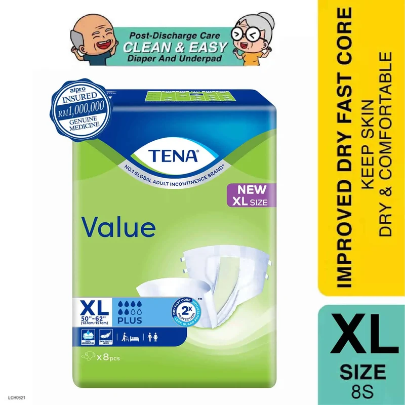 Tena Value Plus 8s XL Size | Adult Diapers