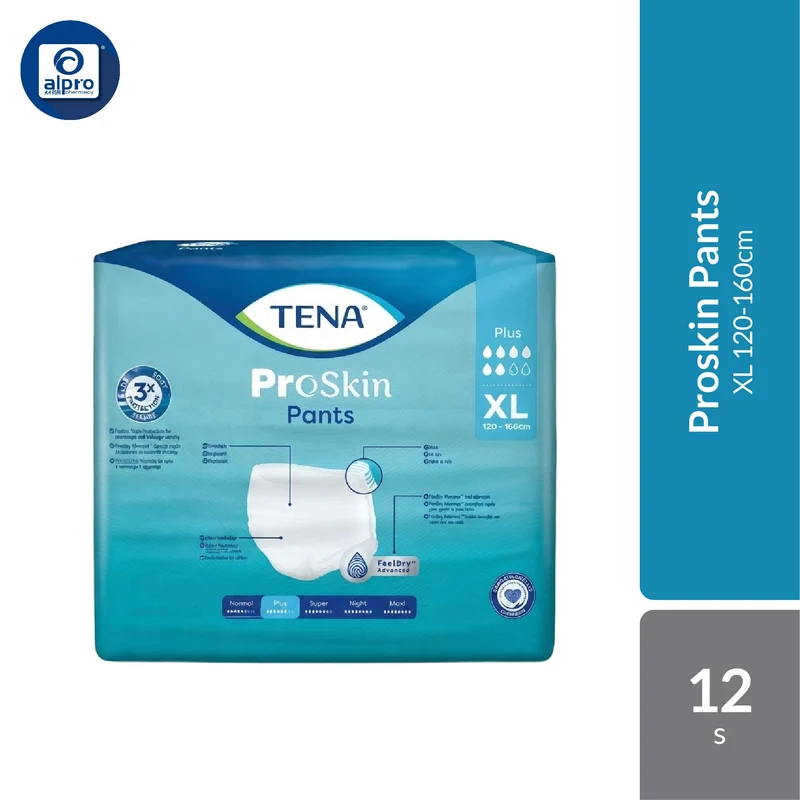 Tena Pants Plus XL 12's | Triple Protection