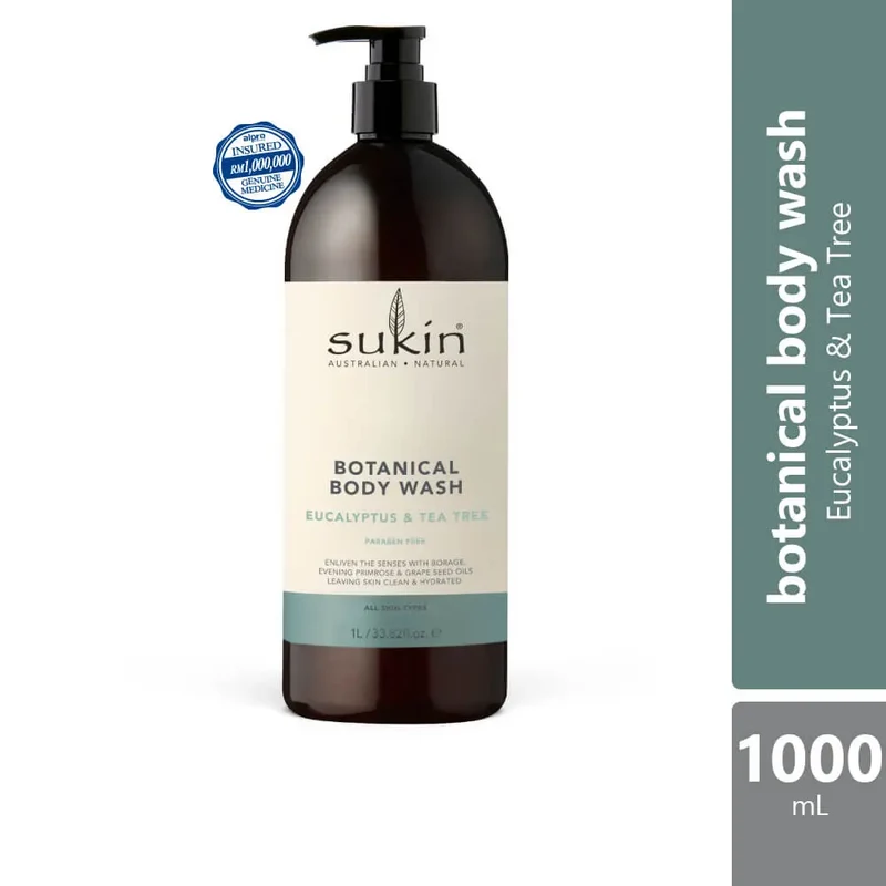Sukin Botanical Body Wash Eucalyptus & Tea Tree 1L