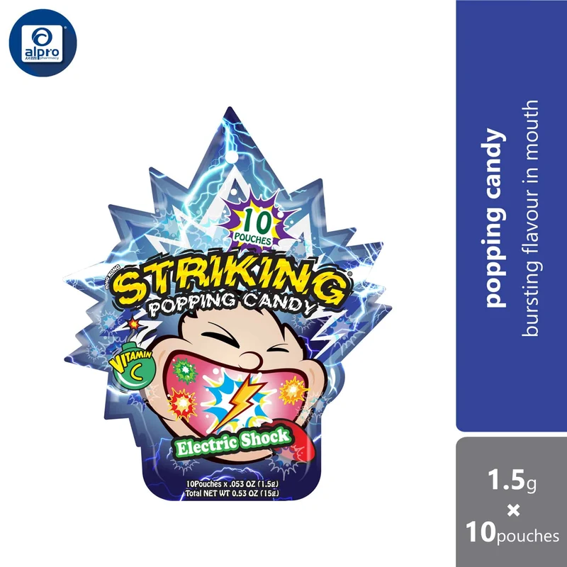 Striking Popping Candy Electric Shock with Vitamin C 1.5g ×10s | Bursting Electric Shock in Mouth