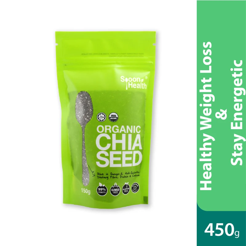 Spoon Health Organic Chia Seed 450g Pouch | Helps in Sugar Control