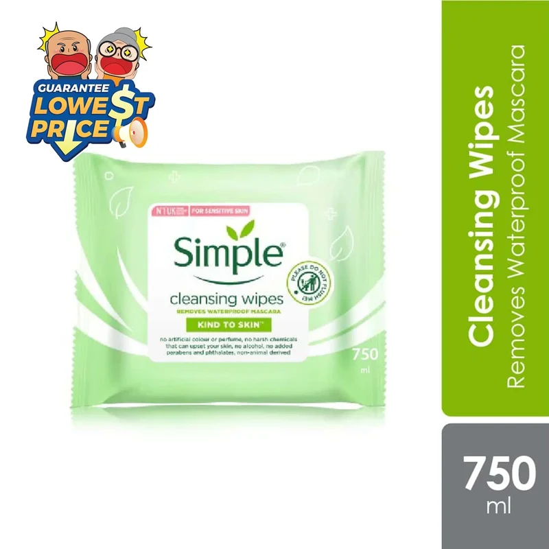 Simple Cleansing Facial Wipes 25's
