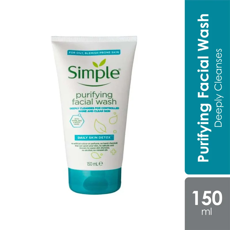Simple Detox Purifying Face Wash 150ml for Daily Skin Wash