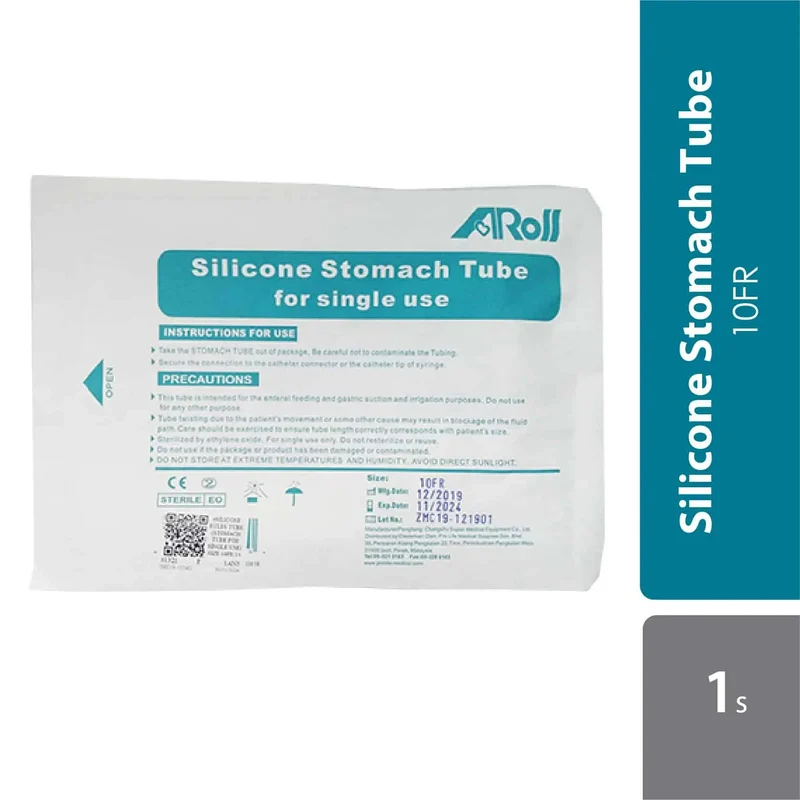 Silicone Ryles Tube (stomach Tube For Single Use) Size 10fr 1s