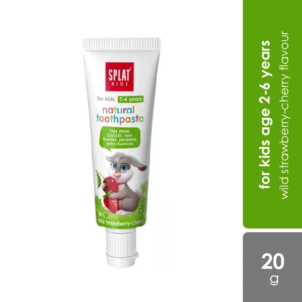 Splat Kids 2-6 Years Toothpaste 20ml | Strawberry-Cherry Flavor [Exp: Sep-22]
