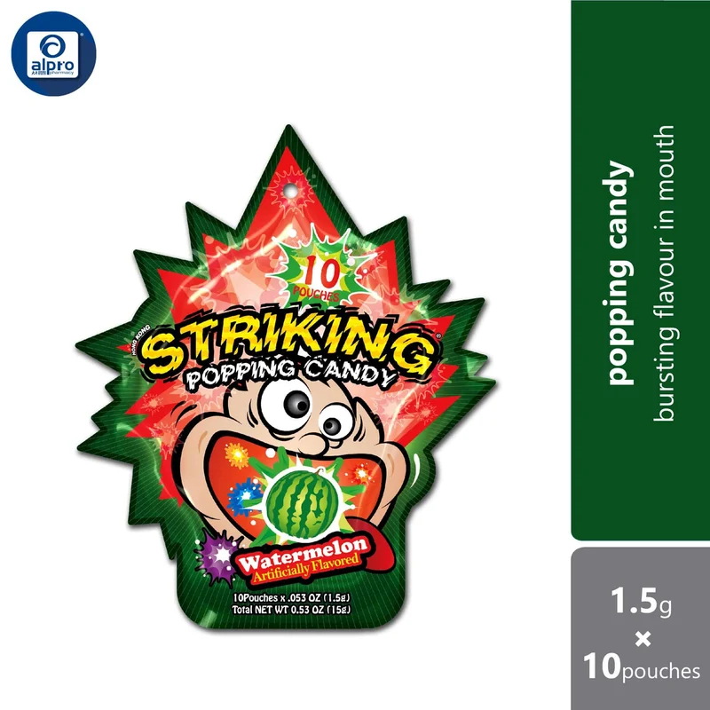 Striking Popping Candy Watermelon 1.5g ×10s | Bursting Watermelon in Mouth