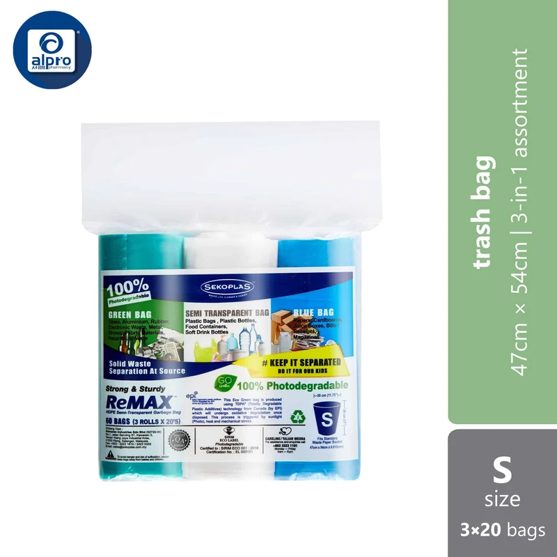 Sekoplas Remax 3 In 1 Roll Photo (S /M /L) | Segregation Garbage Bag
