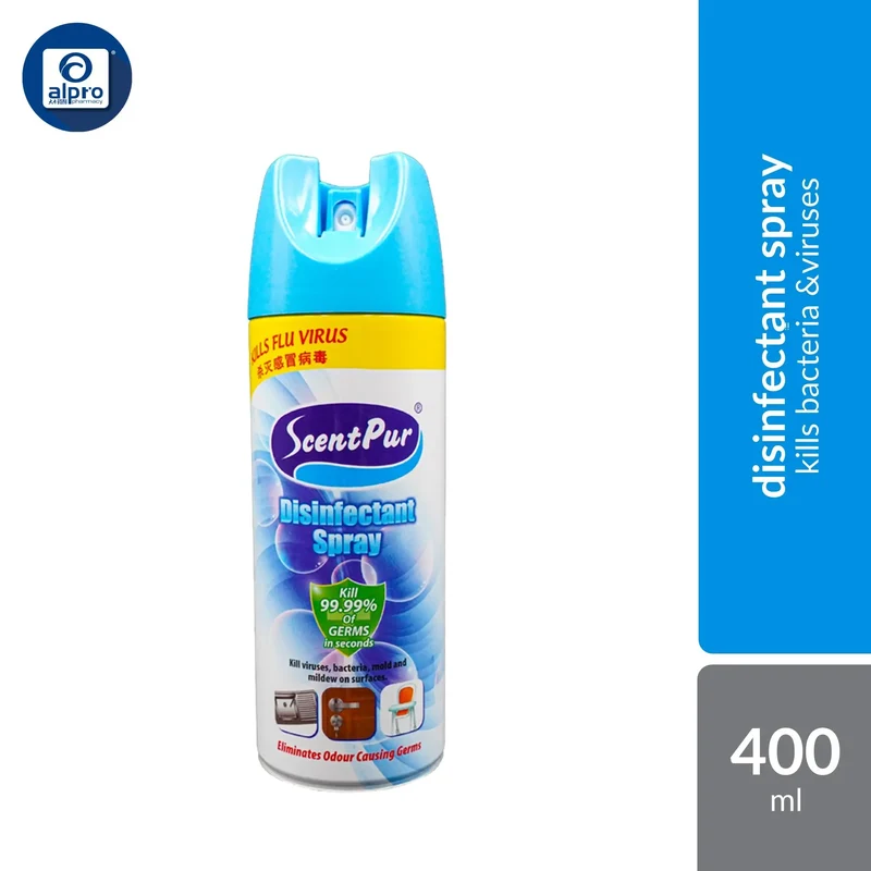 Scentpur Disinfectant Spray 400ml | Kills 99.9% of Germs, Bacteria & Viruses