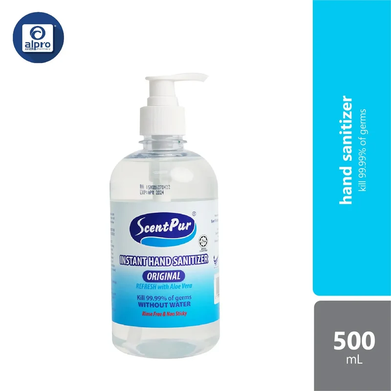 Scentpur Instant Hand Sanitizer 500ml | 99.99% of Germs