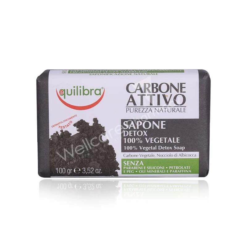 Equilibra Active Charcoal Detox 100% Vegetal Soap 100g