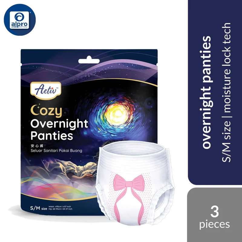 Respack Activ™ Cozy Overnight Panties (Size S/M, L/XL) 3s | 360° Protection Moisture Lock