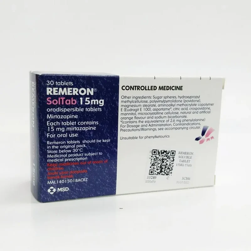 Remeron Soluble Tablet 15mg 5x6s