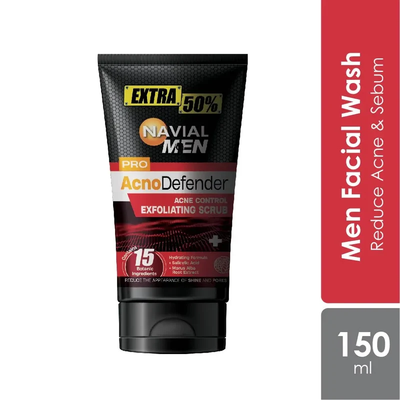 GSO Navial Men Pro Acno Defender Exfoliating Scrub 150ml | Men Facial Wash
